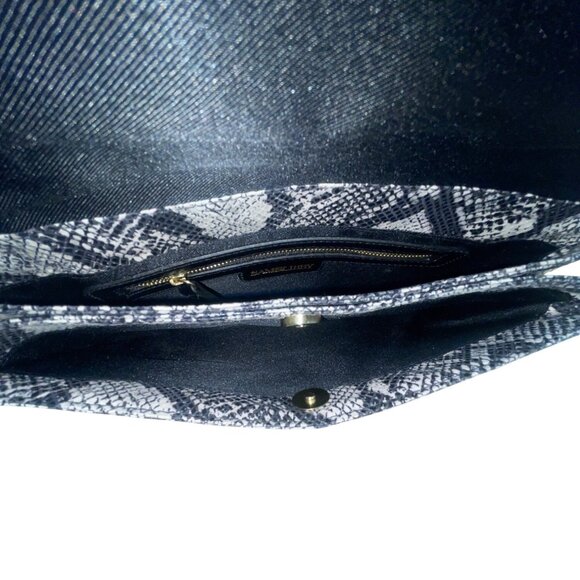 Sam & Libby Sand Snake Print  With Gold Chain Strap & Metal Accent Crossbody Bag - Picture 11 of 13